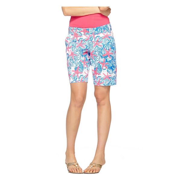 NEW Lilly Pulitzer CHIPPER SHORT Bermuda Resort White She She Shells Pink Sz 10 - Picture 2 of 14